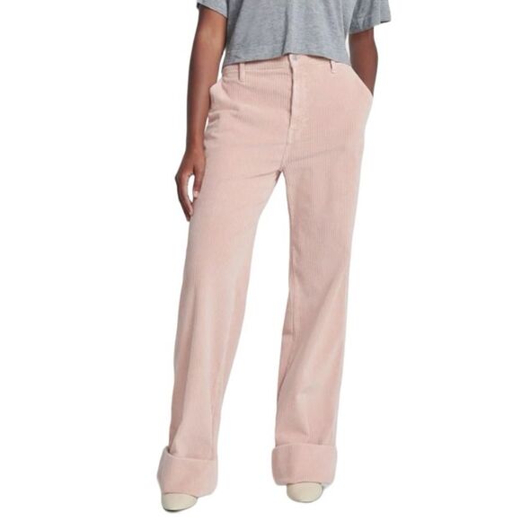 7 for All Mankind Corduroy Wide Leg Easy Trouser in Cameo Rose, size 30 NWT - Picture 3 of 8
